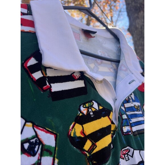 Rowing Blazers Target Shirt Mens XXL Blue Red Rugby All Over Long Sleeve - Picture 8 of 10